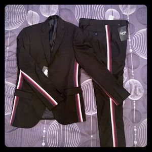Skinny Fit Tape Detail Suit Trousers & Jacket